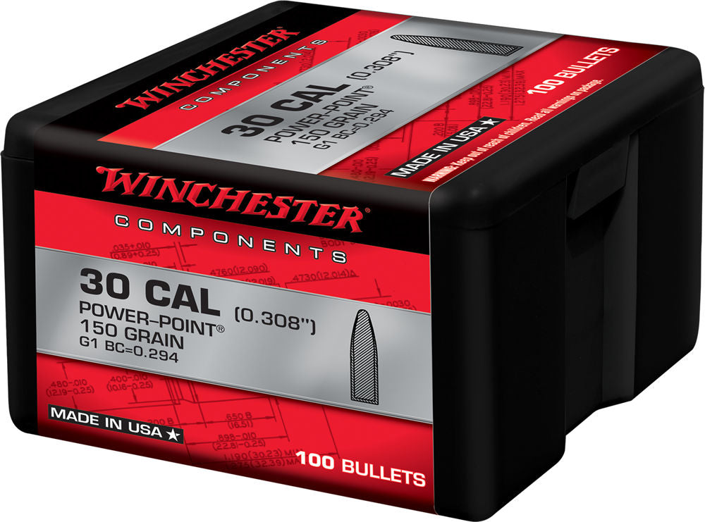 Winchester 30 Cal .308 Power-Point 150gr Bullets - 100 Count