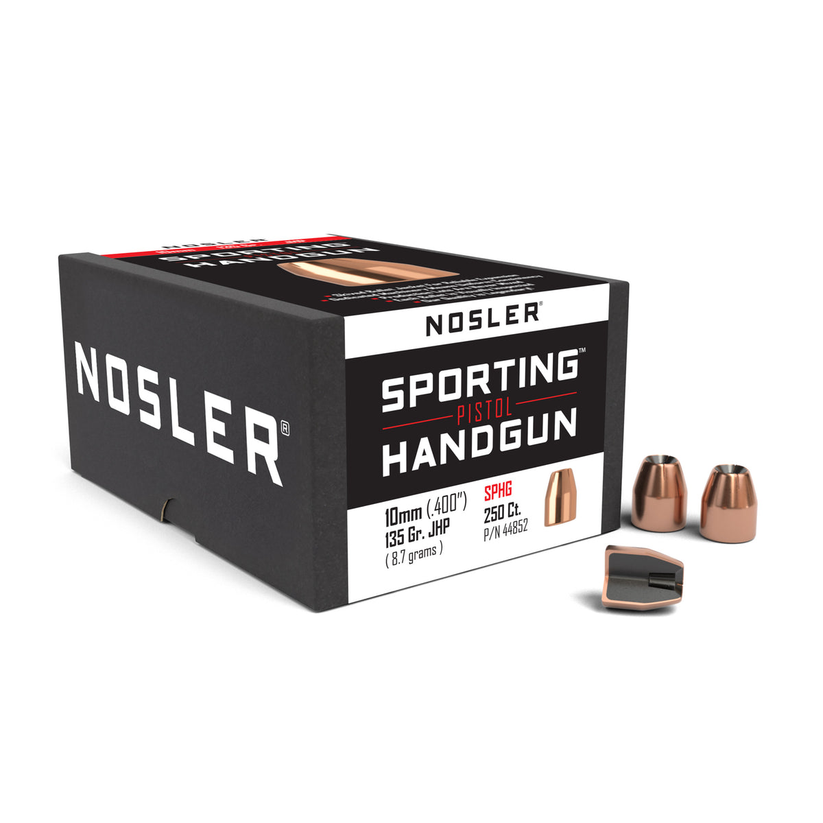 Nosler HandGun Pistol Bullet 10mm 135gr JHP 250ct 44852