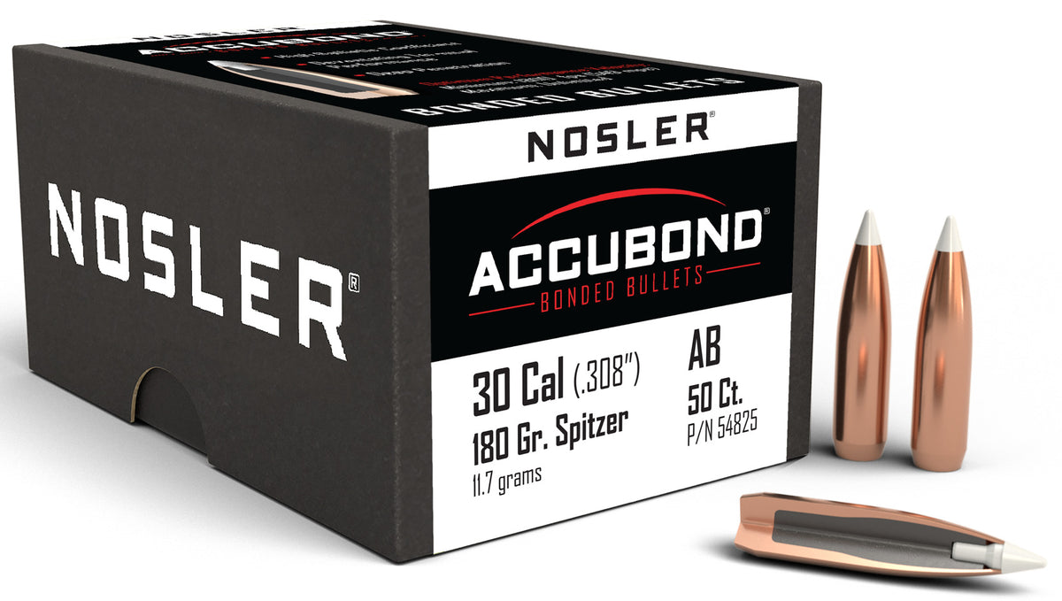 Nosler 54825 AccuBond 30 Caliber .308 180 GR Spitzer Point 50 Box