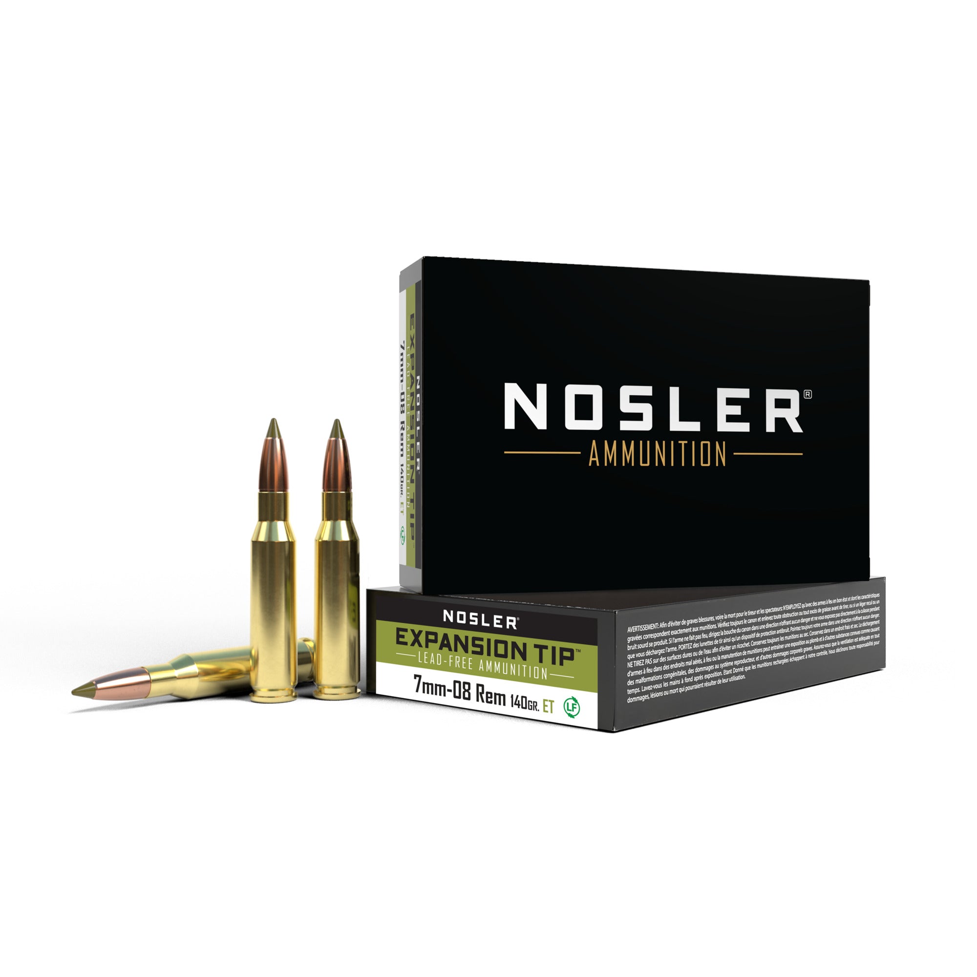 Nosler 40033 7mm-08 Remington E-Tip 140 Grain Brass Cased 20 Rounds