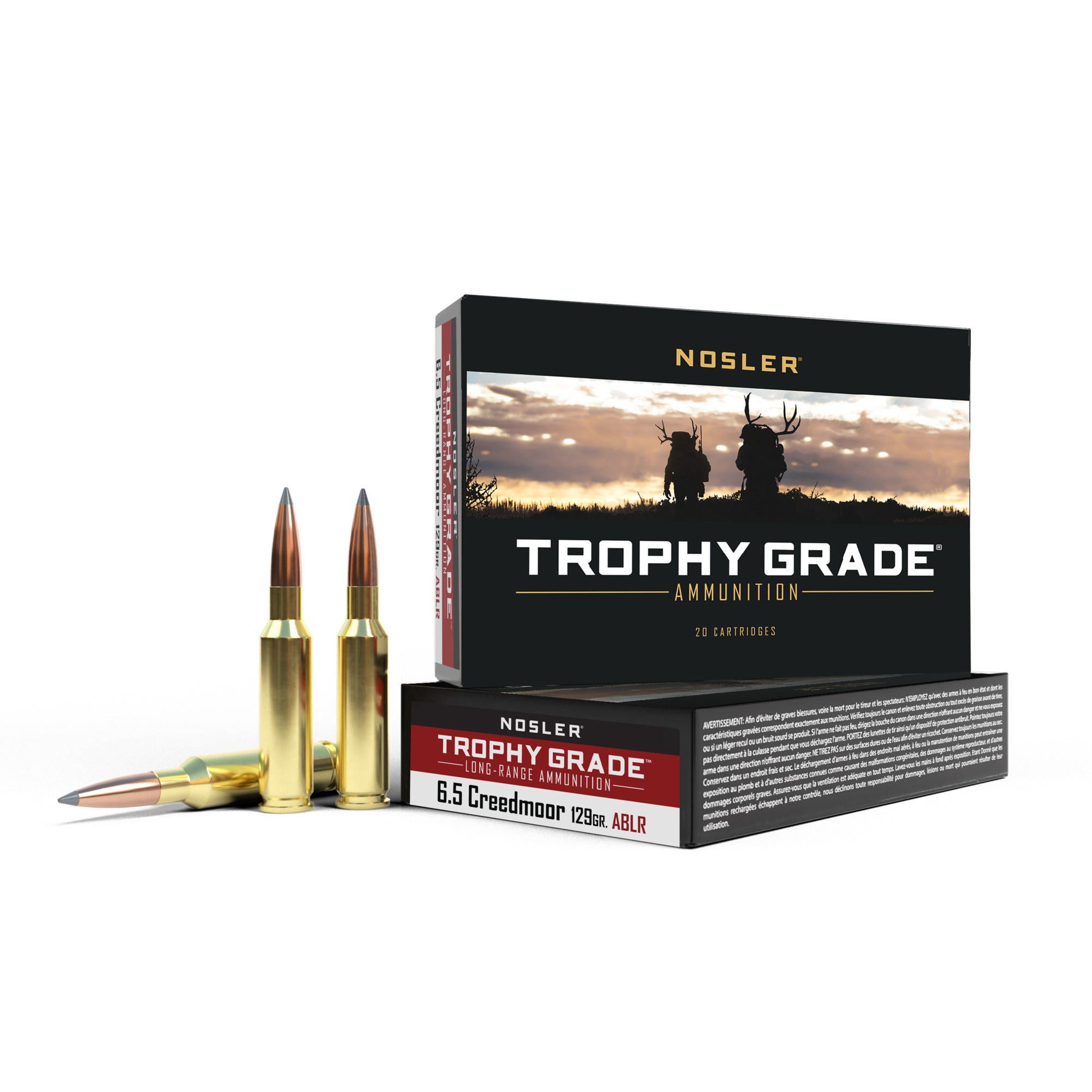 Nosler 60091 Trophy Grade Long Range Rifle Ammo, 6.5mm Creedmoor - 20 ct