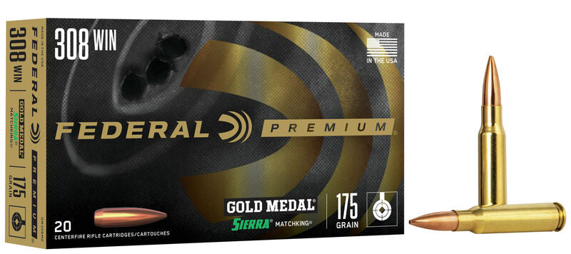 Federal GM308M2 Gold Medal Rifle Ammo 308 WIN, SMK BTHP, 175 Grains