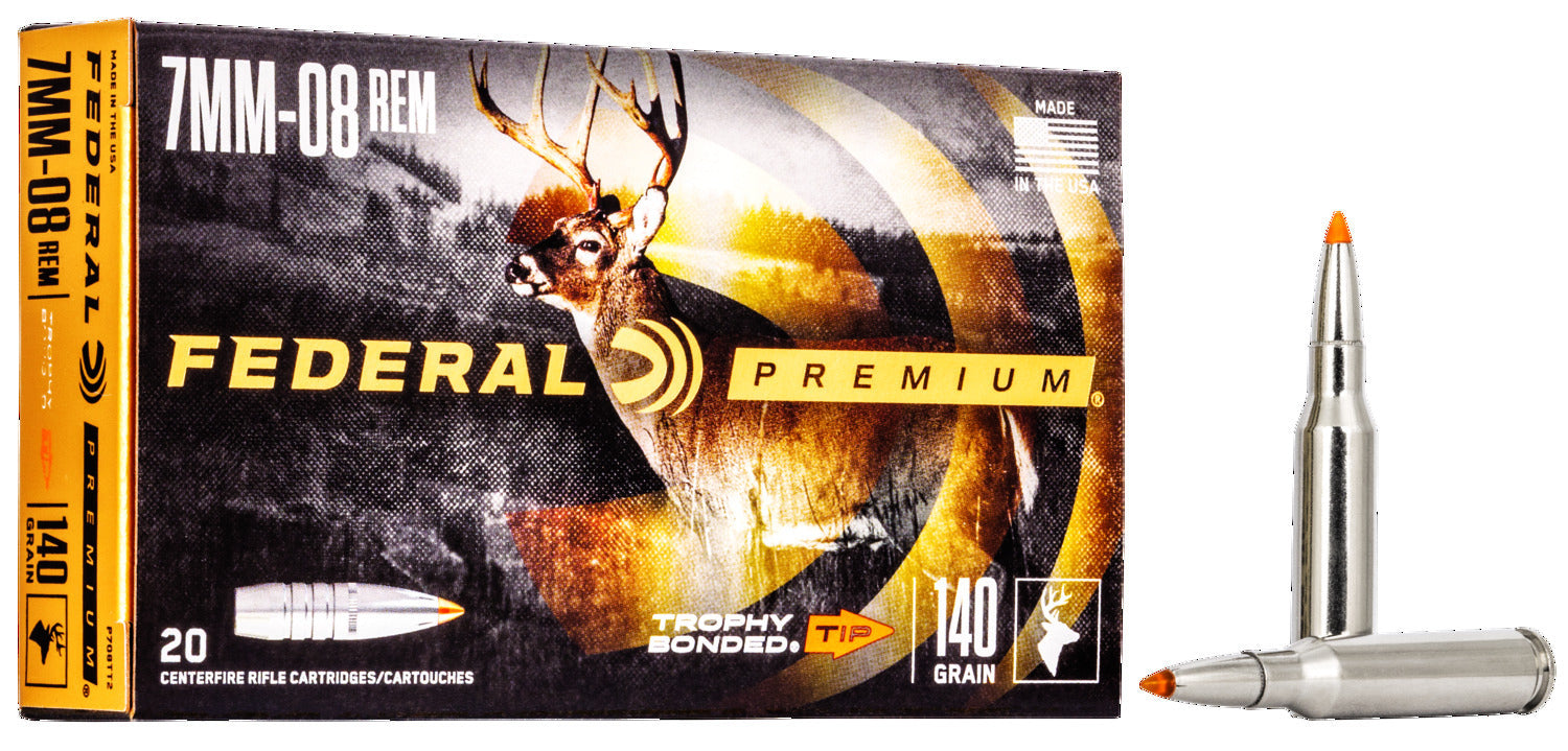 Federal P708TT2 Premium Vital-Shok Rifle Ammo 7MM-08 REM, Trophy