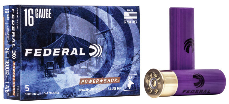 Federal F164 RS Power-Shok Rifled Slugs 16 GA, 2-3/4 in, 7/8oz, 1600
