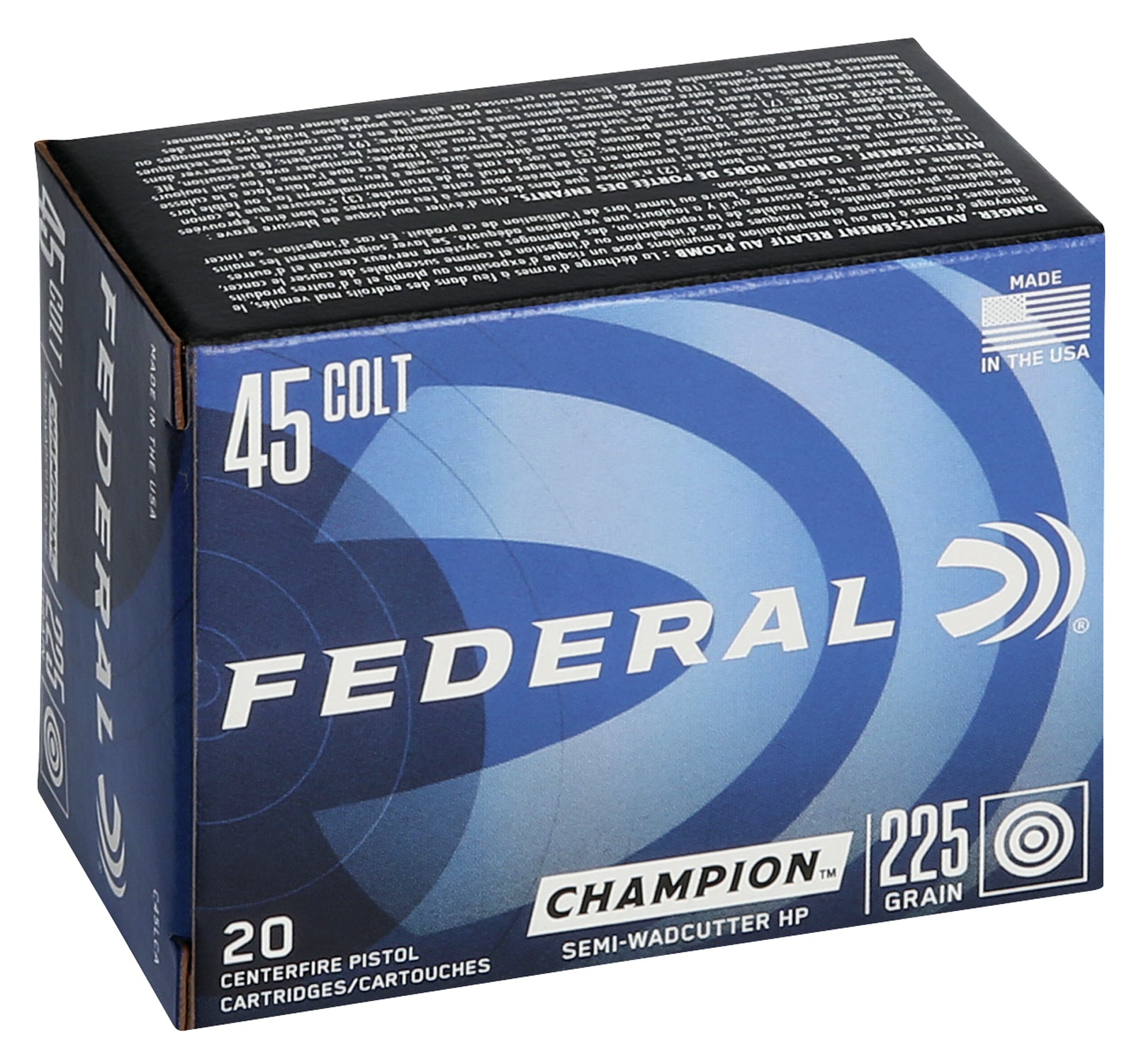 Federal .45 Colt Champion Training Semi-Wadcutter HP, 225gr, 20ct