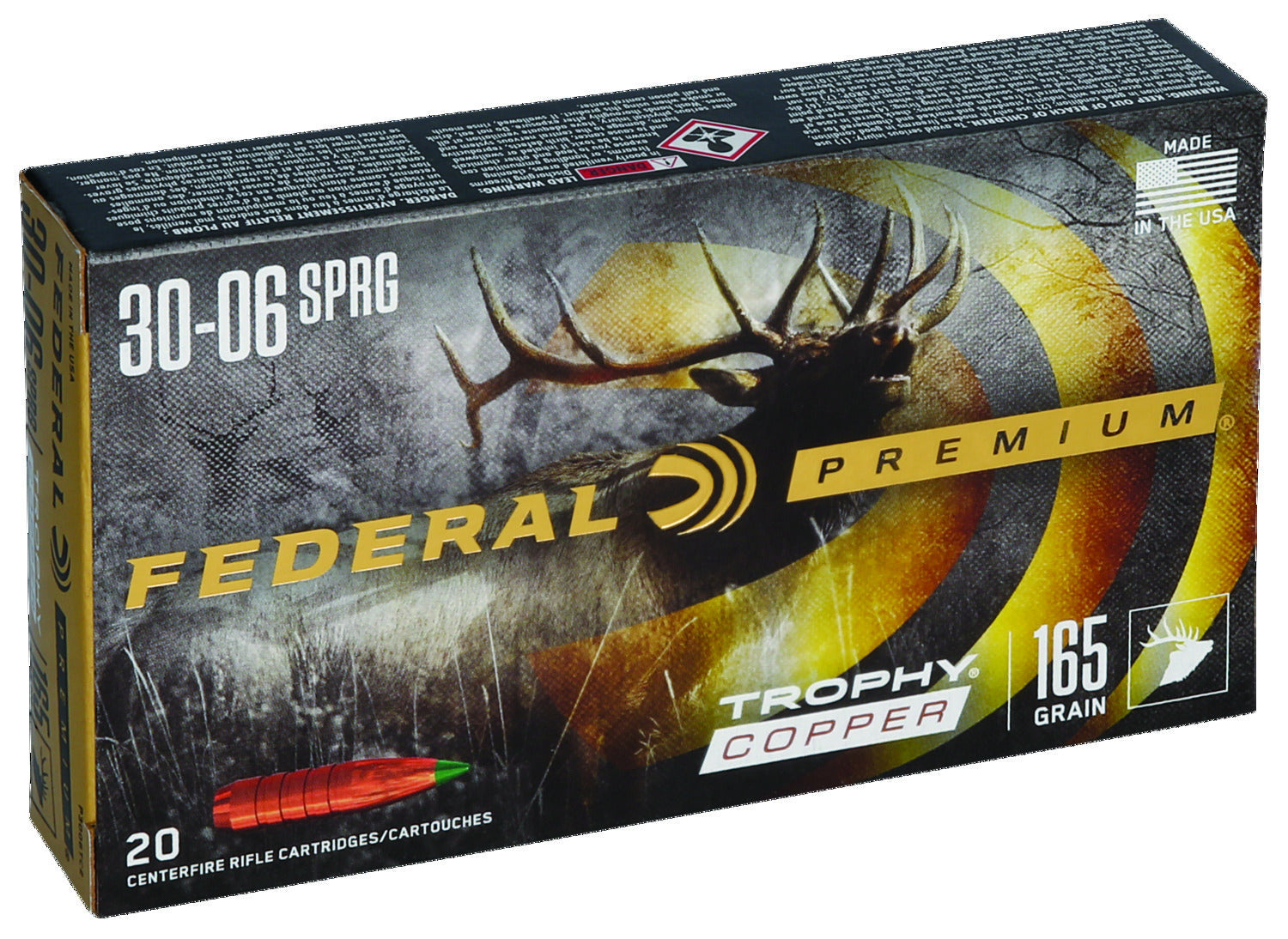 Federal P3006TC2 Premium Trophy Copper Rifle Ammo 30-06 SPR