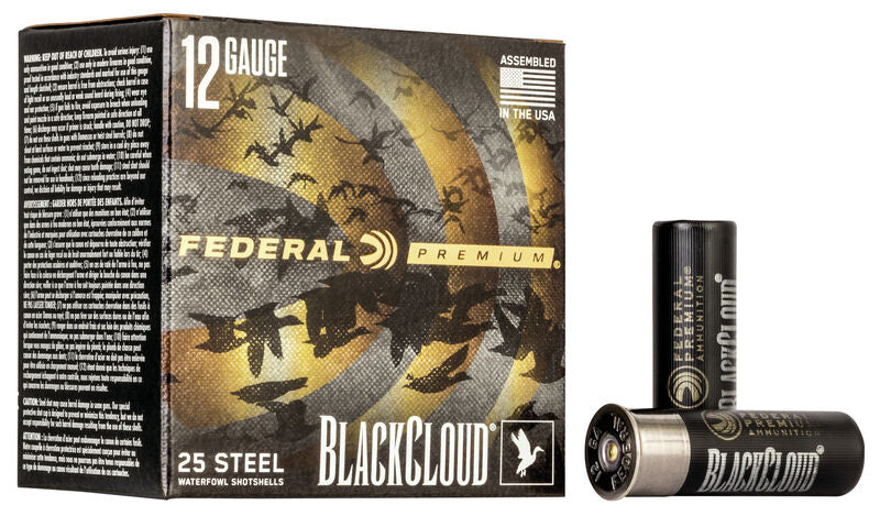 Federal - 12 Ga 3" - 1 1/4oz - Shot 4 - Black Cloud - Steel Waterfowl - 25ct - PWBX142 4