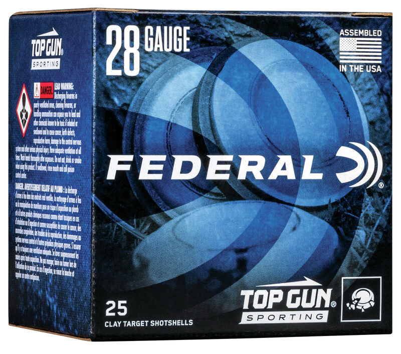 Federal Top Gun 28 Gauge Ammo 2-3/4" 3/4 oz #9 Shot, 25 Rounds