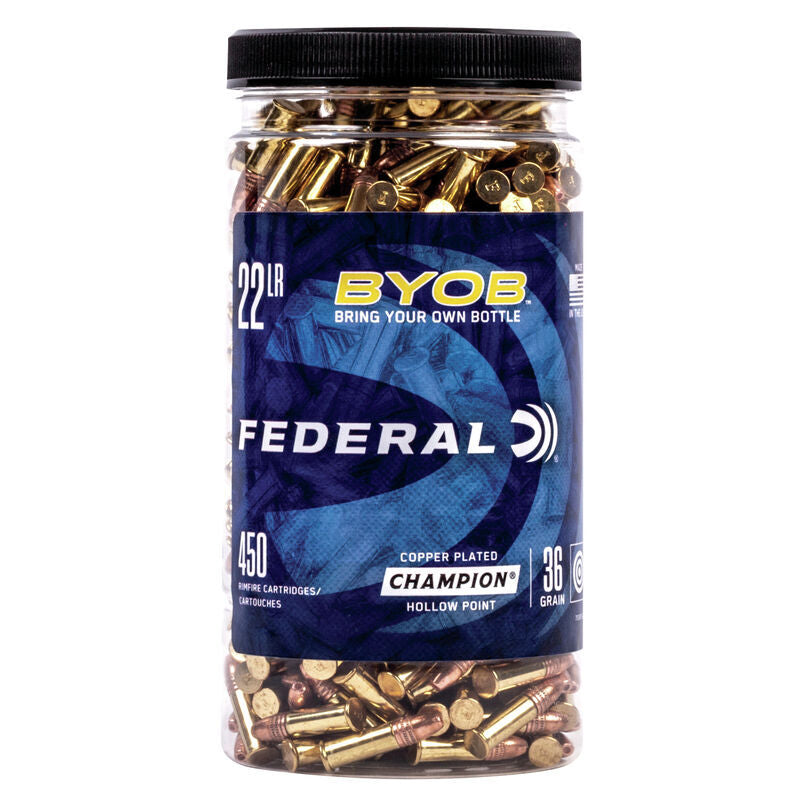 Federal 750BTL450 Bring Your Own Bucket Rimfire Ammo 22 LR, Copper