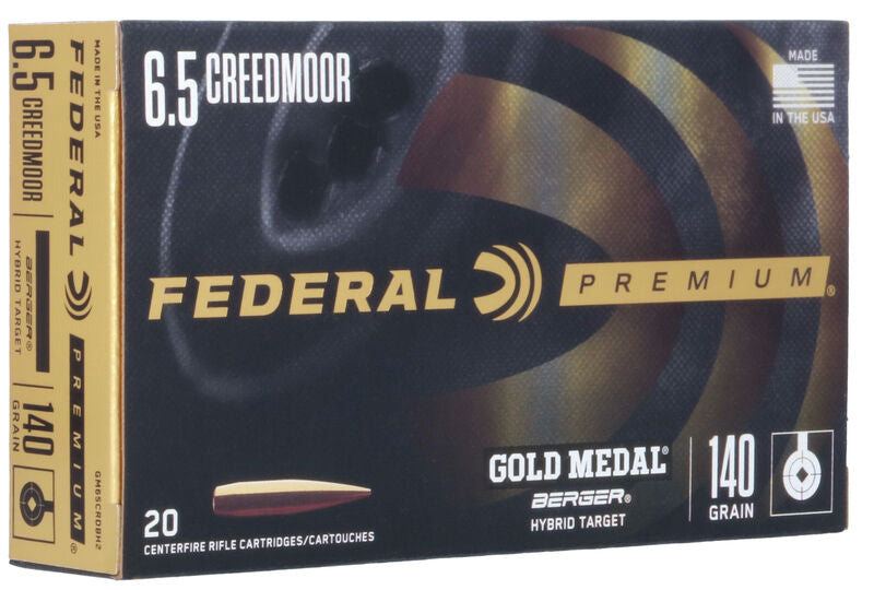 Federal GM65CRDBH2 Gold Medal Rifle Ammo 6.5 Creedmoor, Berger Hybrid