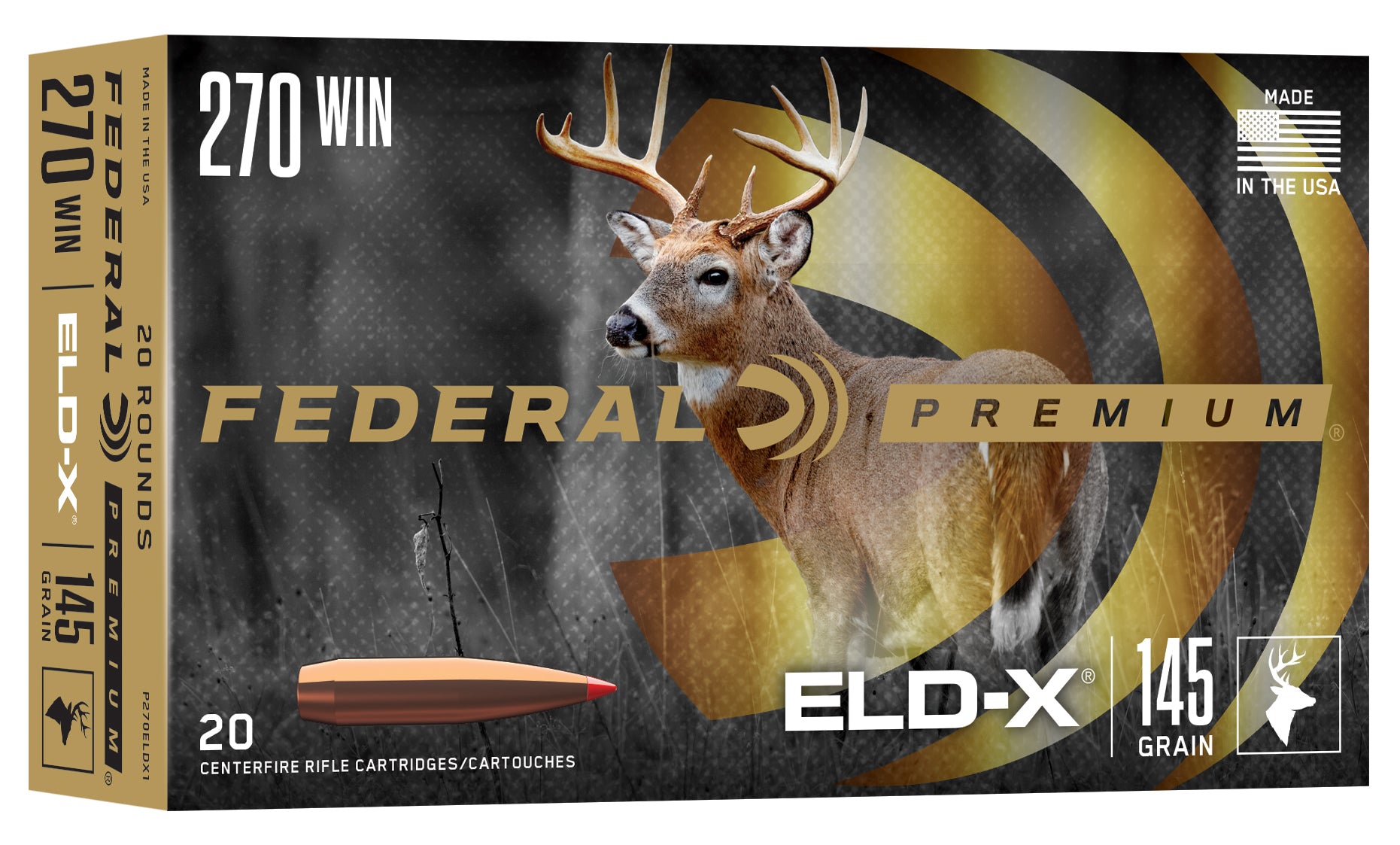 Federal Premium, .270 Winchester, ELD-X, 145 Grain, 20 Rounds