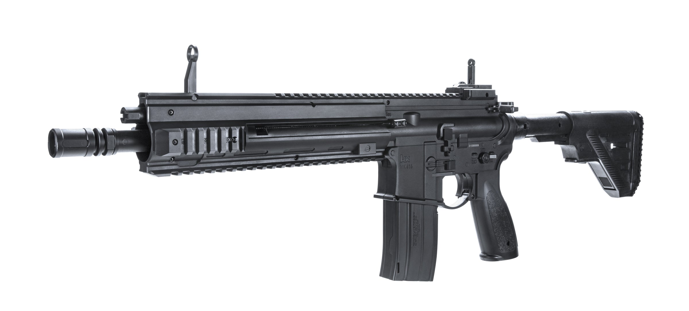Umarex 2252310 Heckler & Koch 416 .177 BB Gun Air Rifle, Adj Stock, Flip-Up Sights, Six Shot Burst Mode, Black