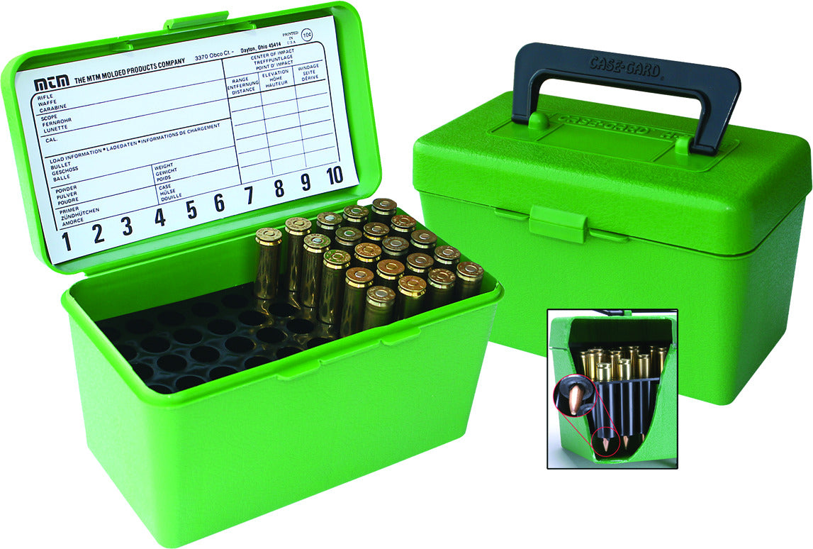 MTM H50-R-MAG Deluxe 50-Round Rifle Ammo Box 300 Win Mag 30-30 375 H&H 7mm Rem Mag