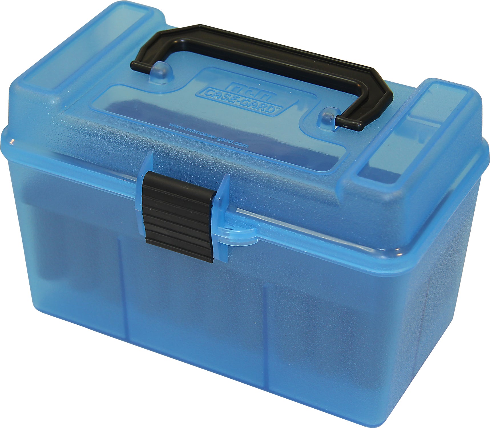 MTM H50-RL Deluxe 50-Round Rifle Ammo Case Box, 30-06, 270 Win, 25-06, Blue