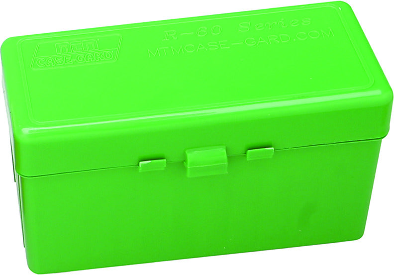 MTM RL-60-10 Case-Gard Ammo Box 60 Round Flip-Top, 270 Win, 30-06, 25-06, Green