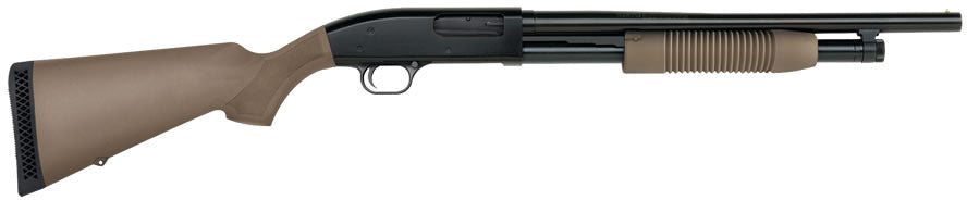 Mossberg Maverick 88 Security Pump Action Shotgun 12 Gauge 18.5 Barrel 3 Chamber 5 Rounds Bead Sight Synthetic Forend/Stock FDE