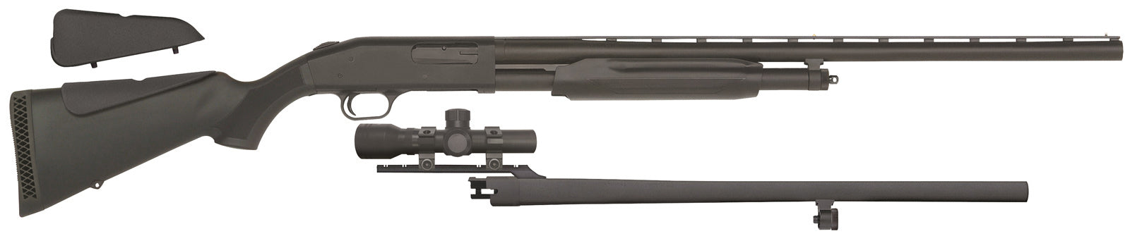 Mossberg 58244 500 Pump Shotgun 12 Ga 2428 Combo FieldSlug VENT RIB Syn Stk W25x20 SCOPE 51