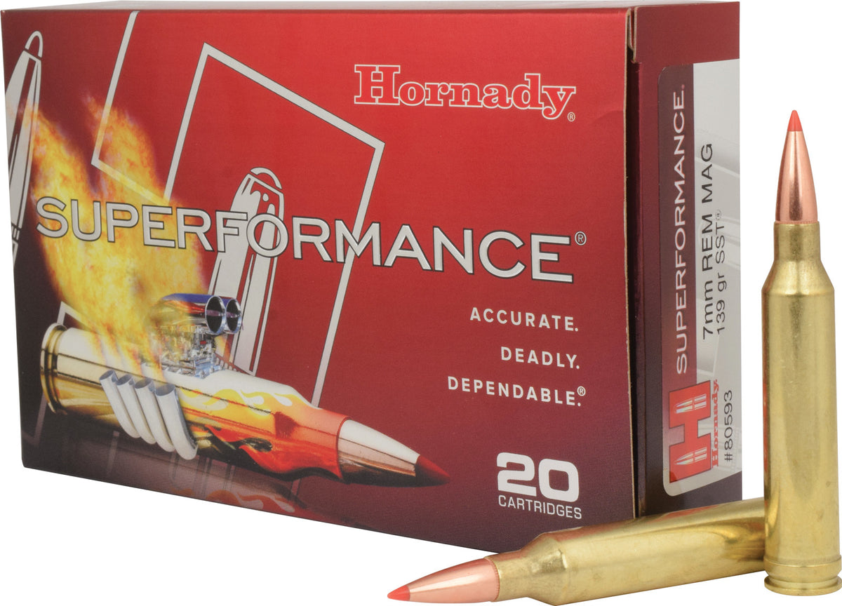 Hornady Superformance Ammunition: 7mm Rem Mag, 139 gr, SST, 3240 fps, 20 box