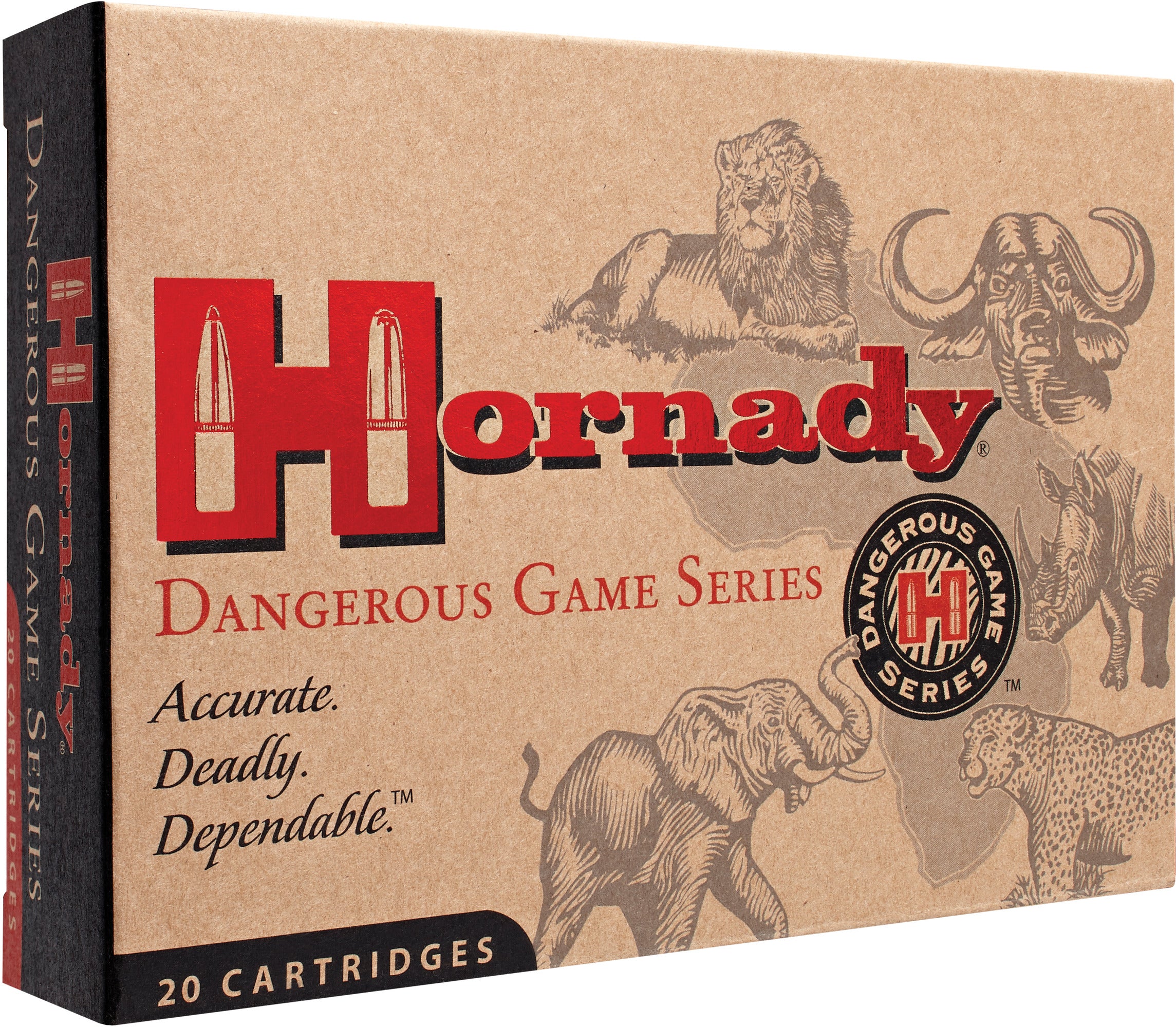 Hornady Dangerous Game .375 H&H Magnum Ammunition 20 Rounds 300 Grain DGX Bonded Projectile 2530fps