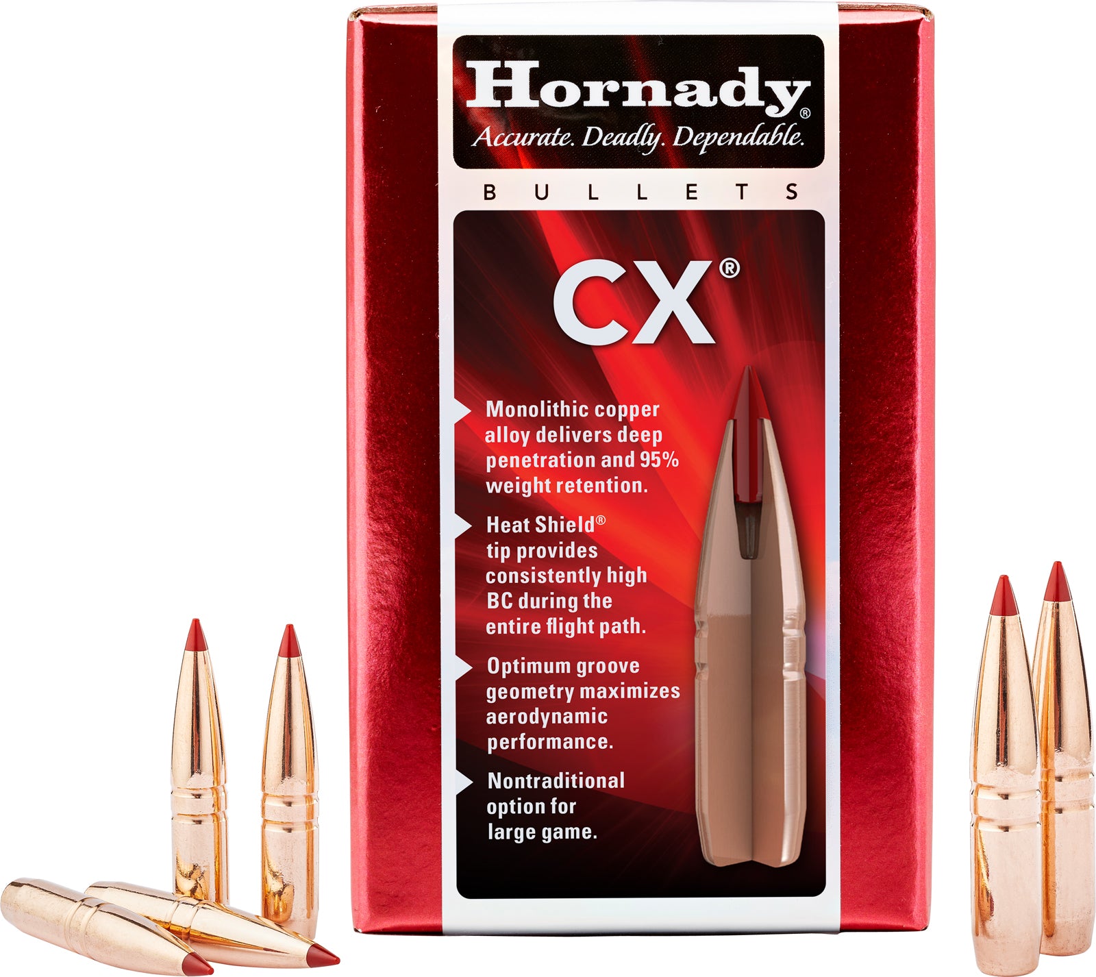 Hornady CX Copper Solid Centerfire Rifle Bullets .30 Caliber .308 165 Grain