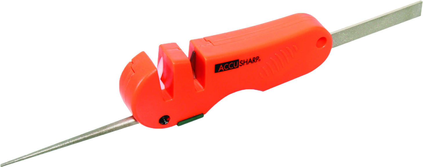 AccuSharp 4-in-1 knife sharpener- features carbides