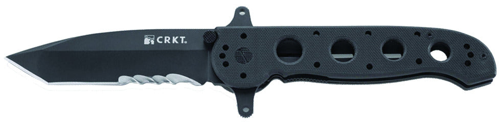 CRKT M16-14SFG Carson Special Forces Flipper Knife 3.875" Black Combo Tanto Blade