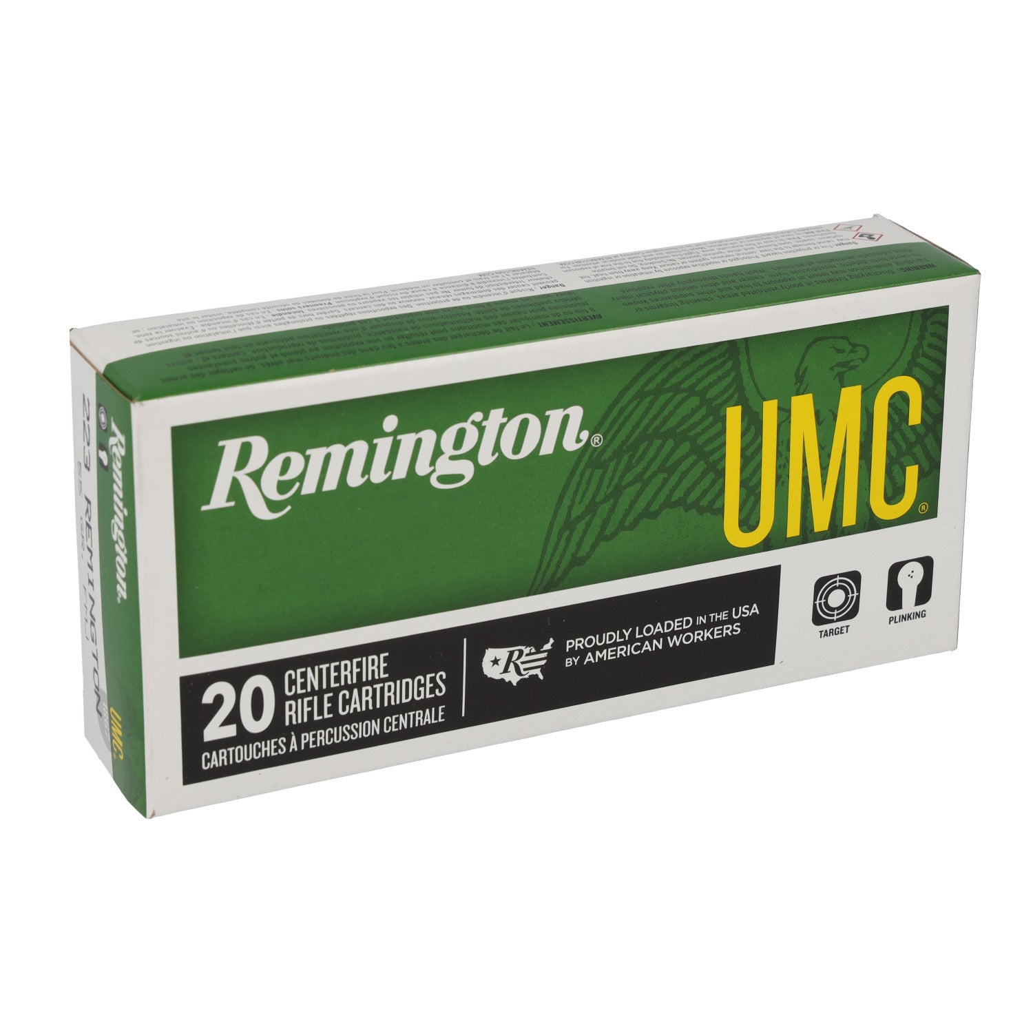 Remington 23711 UMC Rifle Ammo 223 REM, FMJ, 55 Grains, 3240 fps, 20