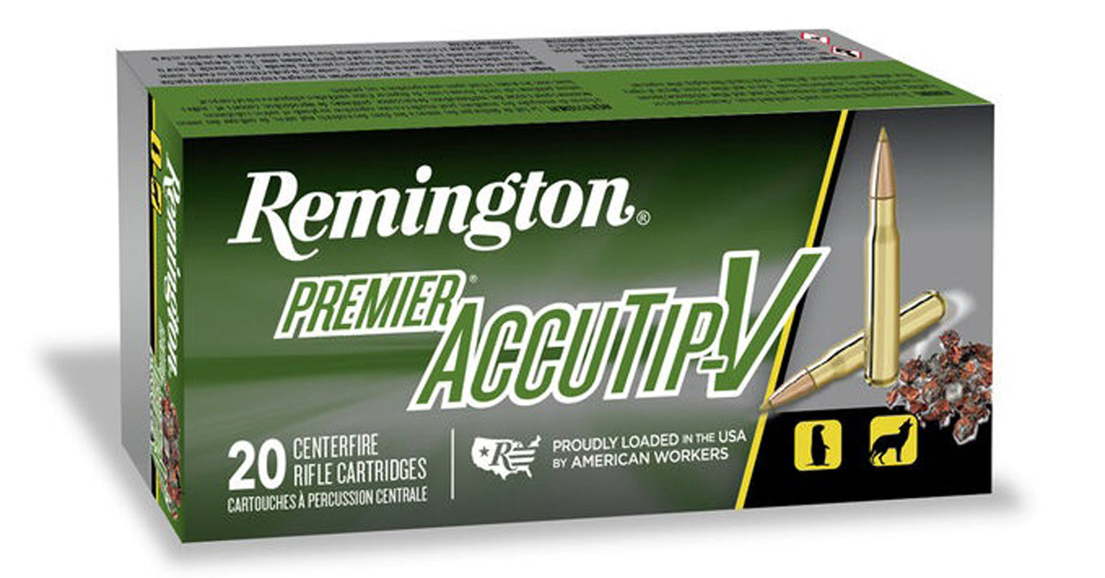 Remington Premier AccuTip-V Rifle Ammunition 20 Round Box