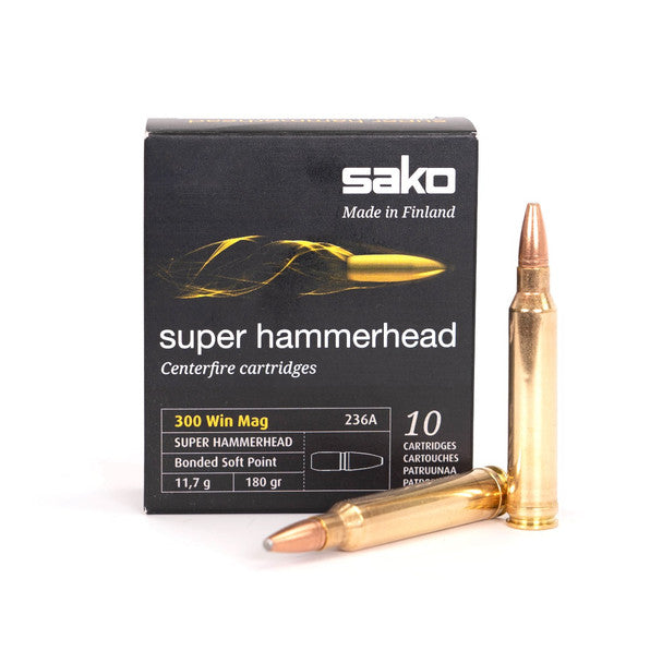Sako Super Hammerhead .300 Win Mag 180gr Bonded Soft Point Ammunition – 10 Rounds