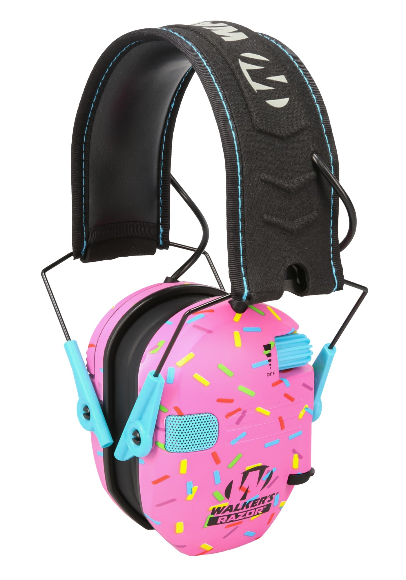 Walker's Razor Slim Electronic Muff 23 dB Over the Head Pink Sprinkles