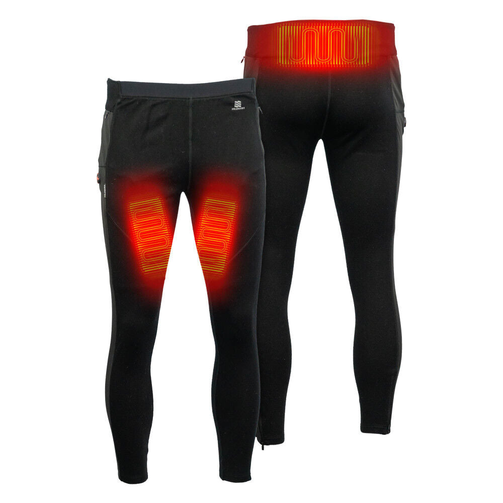 Mobile Warming Mens Merino Heated Base Layer, Pants, Black, M