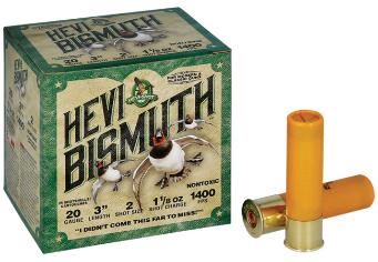 HEVI-SHOT Ammunition HEVI-BISMUTH 20 Gauge 3" 1-1/8 OZ #2 (25)