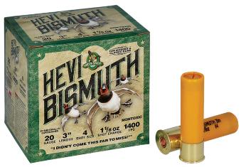HEVI-SHOT Ammunition HEVI-BISMUTH 20 Gauge 3" 1-1/8 OZ #4 (25)