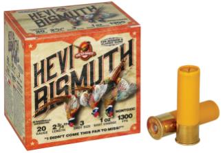 HEVI-SHOT Ammunition HEVI-BISMUTH UPLAND 20 Gauge 2-3/4" 1 OZ #3 (25)