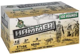 HEVI-SHOT Ammunition HEVI-HAMMER 12 Gauge 3" 1-1/4 OZ #3 (100)