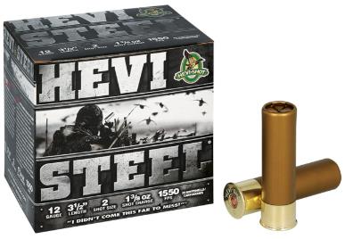 HEVI-SHOT Ammunition HEVI-STEEL 12 Gauge 3-1/2" 1-3/8 OZ #2 (25)