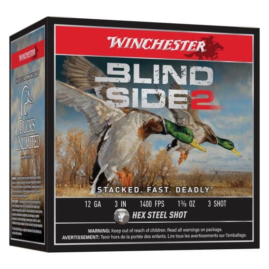 WINCHESTER BLIND SIDE 2 12GA 3 1 38OZ 3 STEEL SHOT