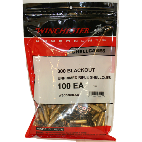Winchester 300 Blackout Unprimed Brass Cases - 100 Count