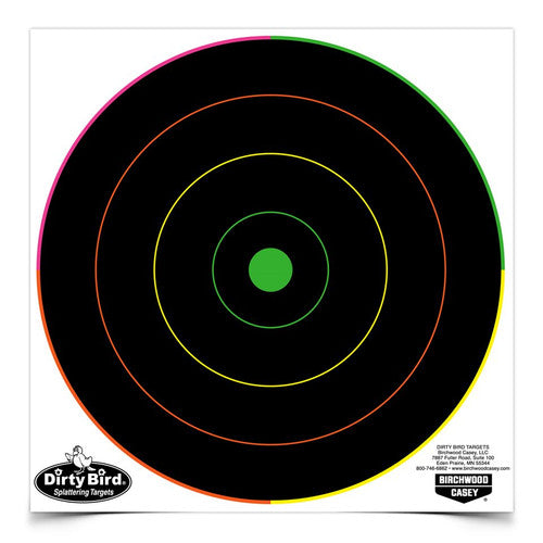 Birchwood Casey Dirty Bird 8" Multi-Colour Bullseye Target – 20 Pack