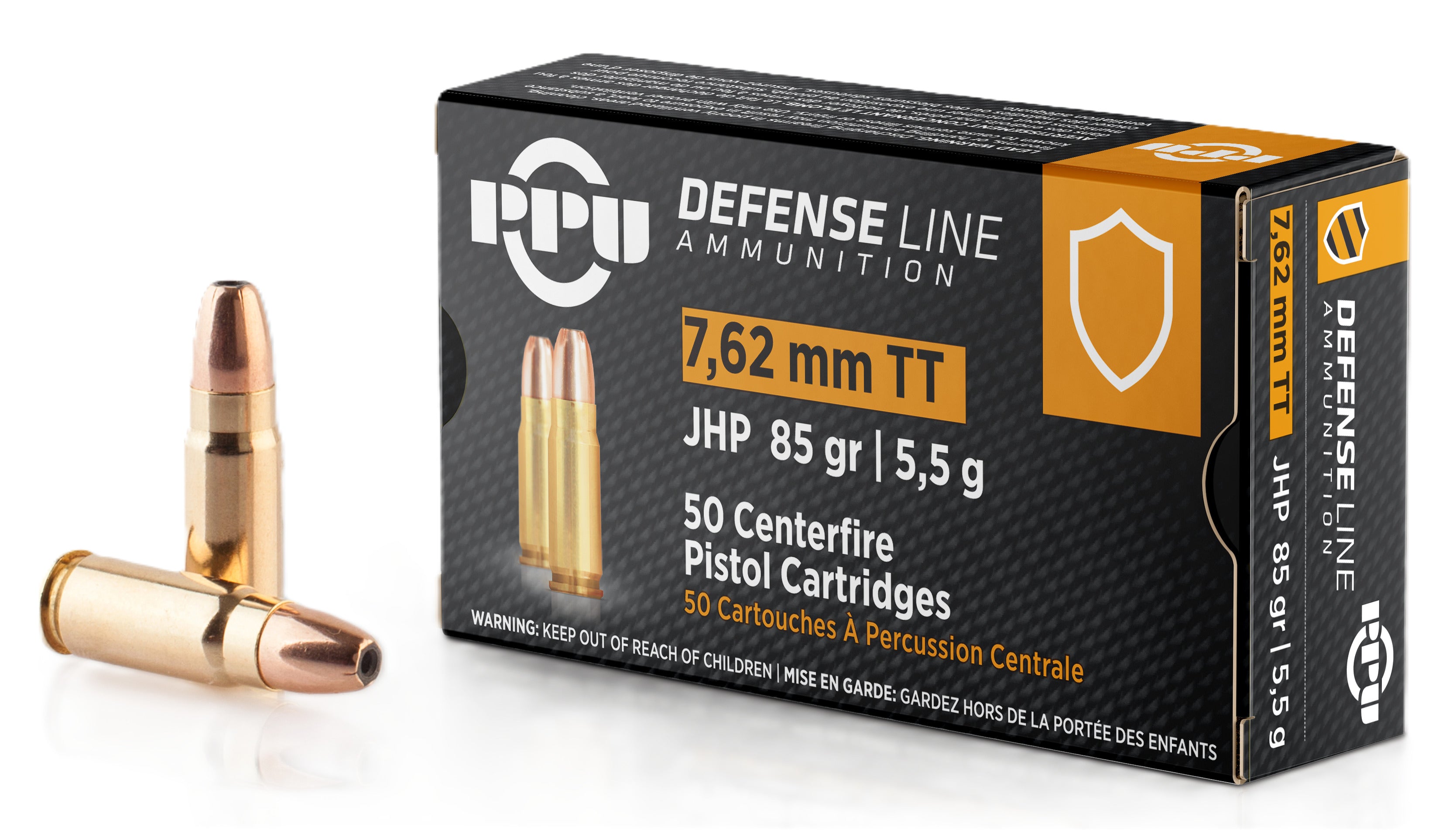 PPU Defensive Line, 7.62x25mm Tokarev, JHP, 85 Grain, 50 Rounds