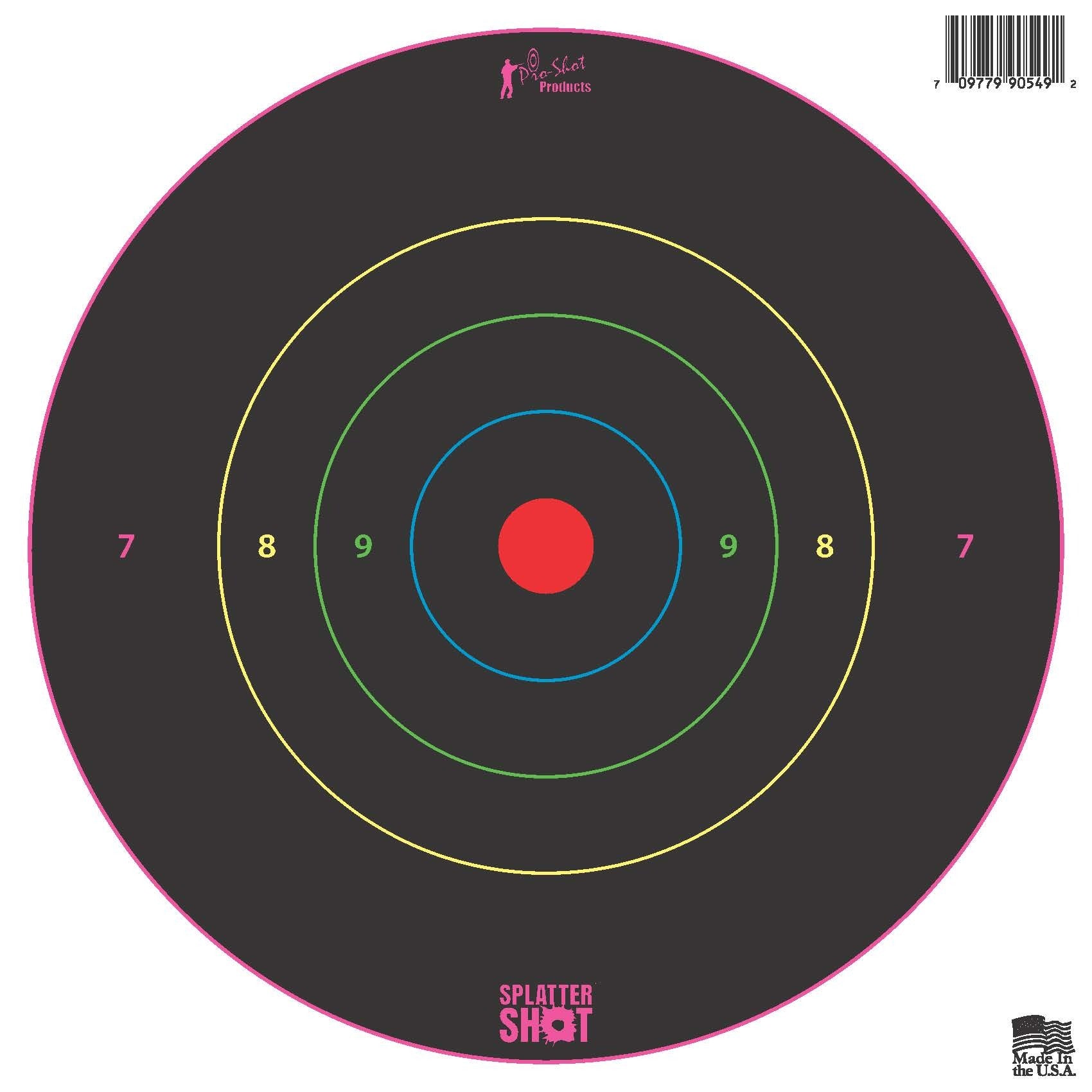 Pro-Shot 8B-MC-6PK 8" Bullseye Multi-Color Rings - Heavy Tag Paper