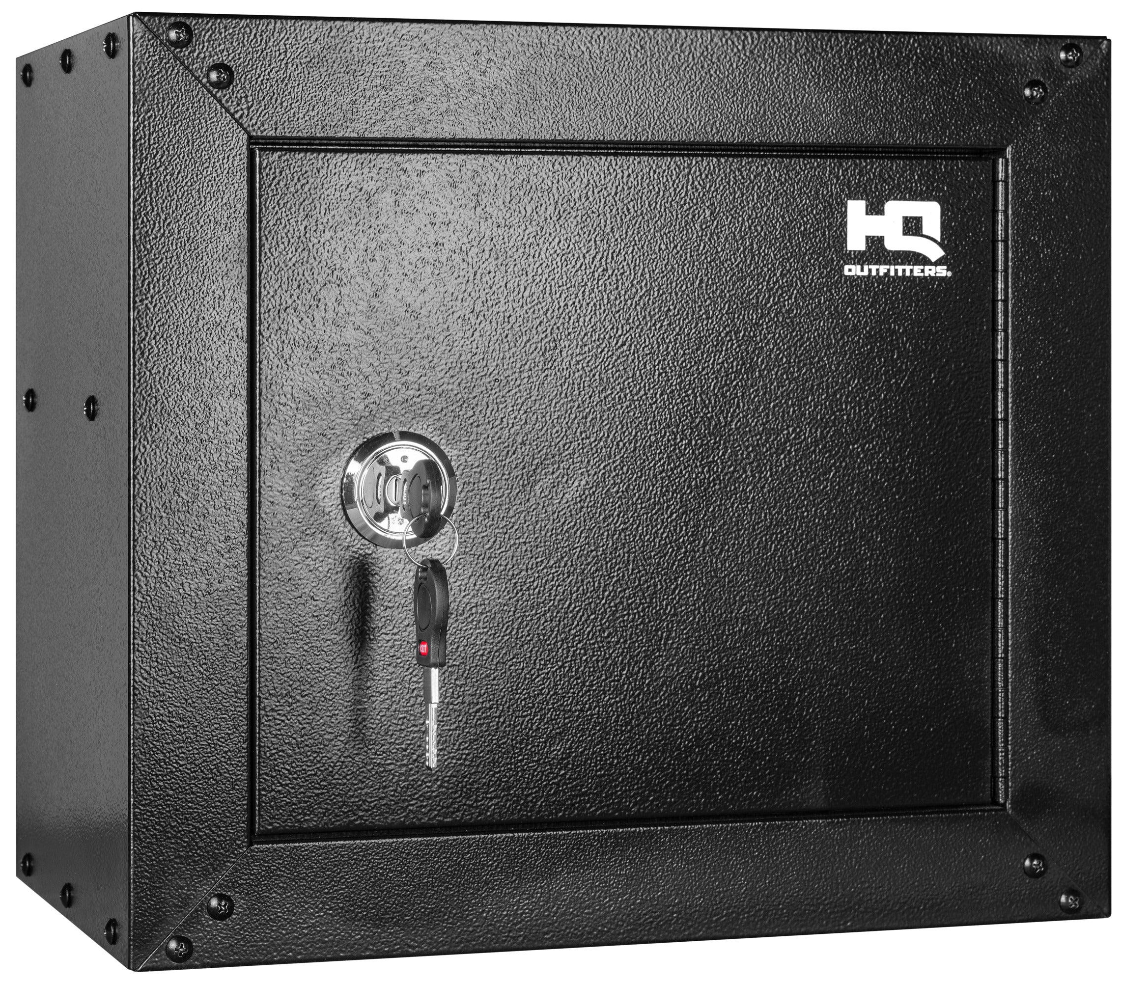 HQ Outfitters Ammo & Pistol Steel Cabinet - Key Lock - 15x17x10 - Black