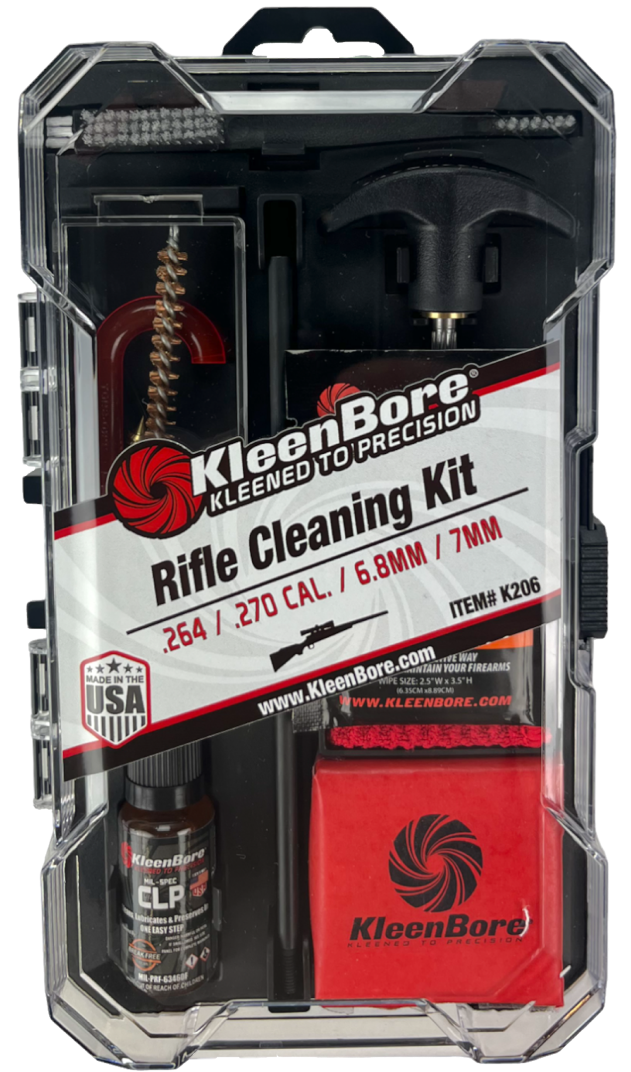 KleenBore .264/.270/6.8mm/7mm Classic Rifle Cleaning Kit