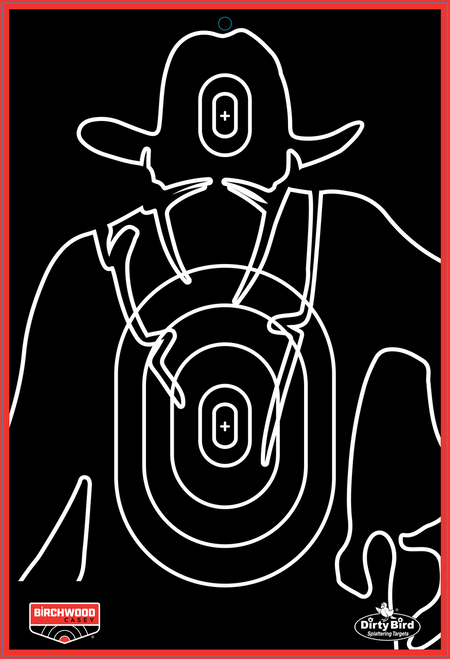 Birchwood Casey Dirty Bird 12" x 18" Themed Targets – 6 Pack – Gunslinger Silhouette