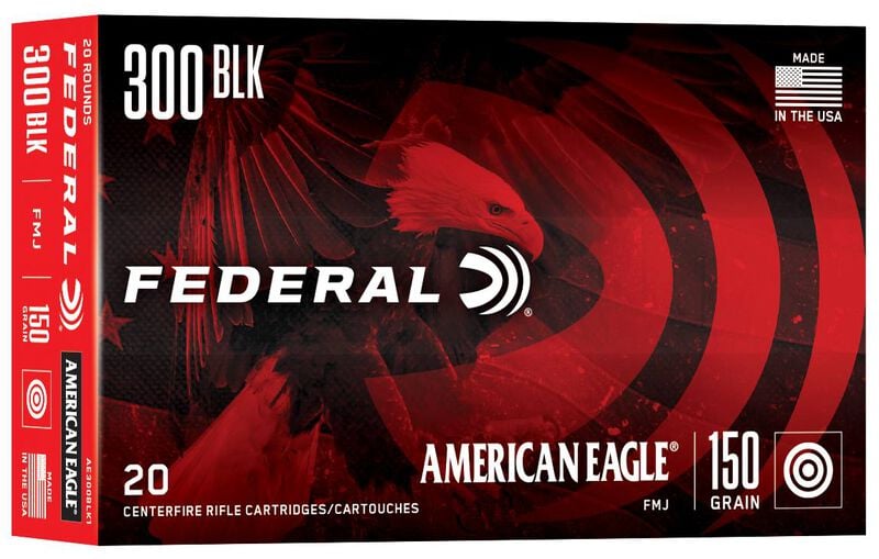 Federal American Eagle 300 Blackout 150GR FMJ BT Ammo
