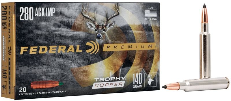 Federal Trophy Copper 280 Ackley Improved 140GR