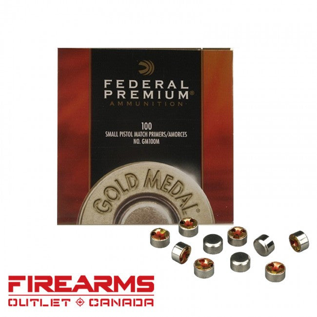 FEDERAL PREMIUM SMALL PISTOL MATCH PRIMERS 100 QTY-High Falls Outfitters
