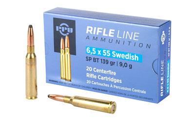 PPU PP6SWS 6.5x55 Swedish - 139 Gr - Rifle Line - Jacketed Soft Point - 20ct