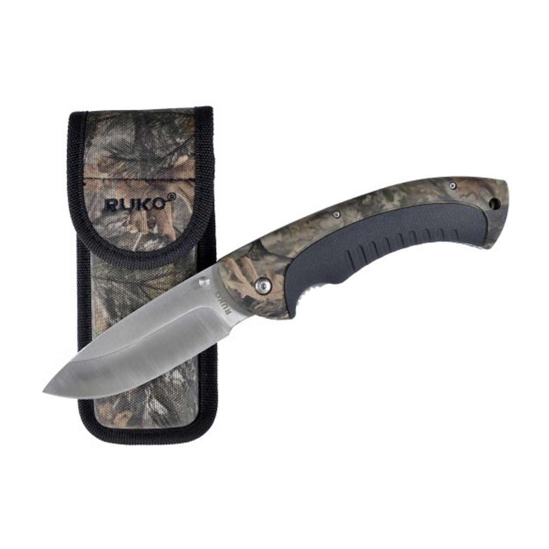 Ruko Outdoors 440A 4" Folding Blade Knife WX-3D Handle with RhinoHide Rubber Insert