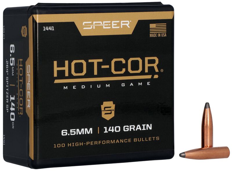 Speer Hot-Cor .264 140 grain rifle bullets, 100 count